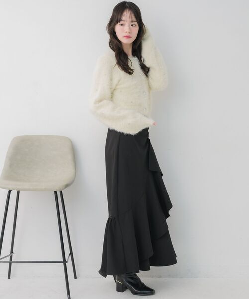 ems excite（エムズエキサイト）の「ギャザーフリルマーメイドSK（スカート・レディース・ピンク/ナチュラル/ブラック・FREE）」の5枚目の写真