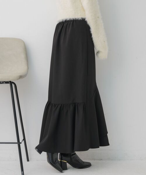 ems excite（エムズエキサイト）の「ギャザーフリルマーメイドSK（スカート・レディース・ピンク/ナチュラル/ブラック・FREE）」の9枚目の写真