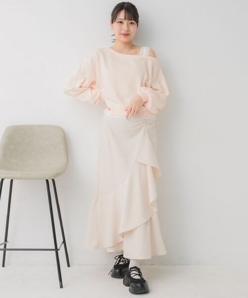 ems excite（エムズエキサイト）の「ギャザーフリルマーメイドSK（スカート・レディース・ピンク/ナチュラル/ブラック・FREE）」の13枚目の写真