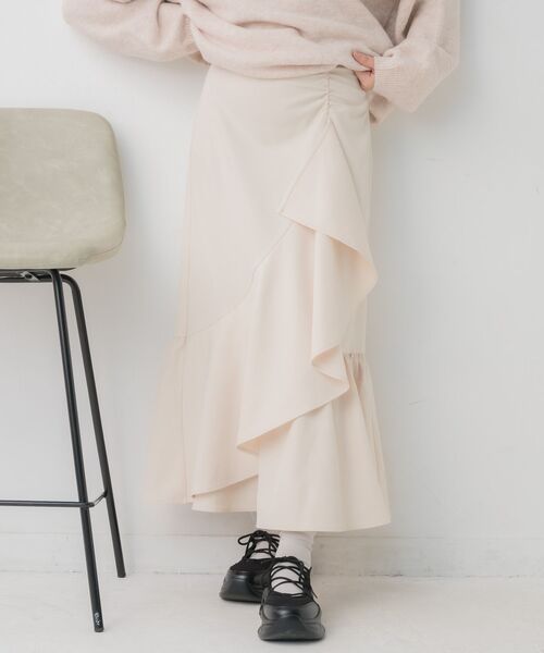 ems excite（エムズエキサイト）の「ギャザーフリルマーメイドSK（スカート・レディース・ピンク/ナチュラル/ブラック・FREE）」の17枚目の写真