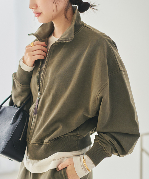 plage(プラージュ)の「《追加》JOHNBULL / ジョンブル 別注 ZIP スウェット 2(スウェット・レディース・アイボリー/カーキ・FREE)」の7枚目の写真