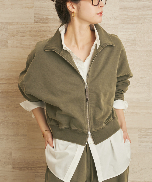 plage(プラージュ)の「《追加》JOHNBULL / ジョンブル 別注 ZIP スウェット 2(スウェット・レディース・アイボリー/カーキ・FREE)」の12枚目の写真