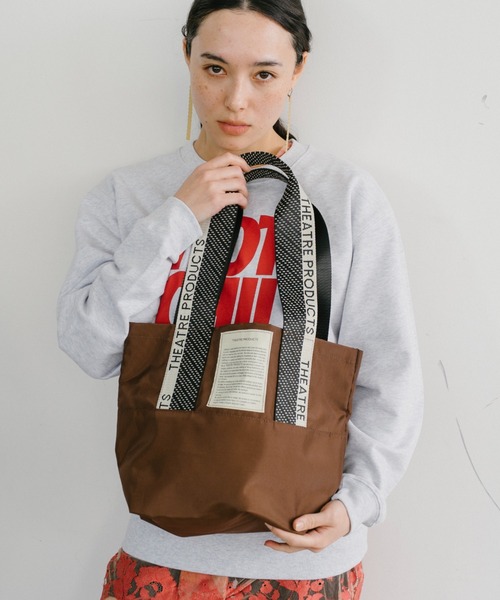 THEATRE PRODUCTS（シアタープロダクツ）の「ドット柄 ジャガードテープ MISSISSIPPI Msize／ジャガードテープ バッグ/パソコン13インチ・500mlペットボトル収納可能（トートバッグ・レディース・ブラウン/ベージュ/ブラック・FREE）」の8枚目の写真