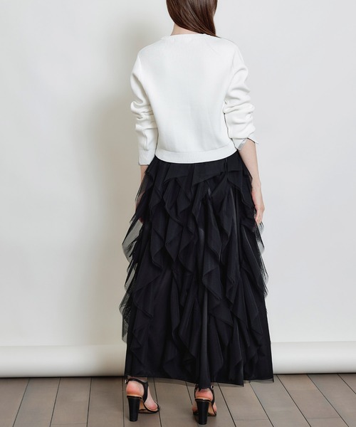 PICCIN（ピッチン）の「ポケットリボンカーディガン（カーディガン/ボレロ・レディース・ブラック/オフホワイト・M）」の9枚目の写真