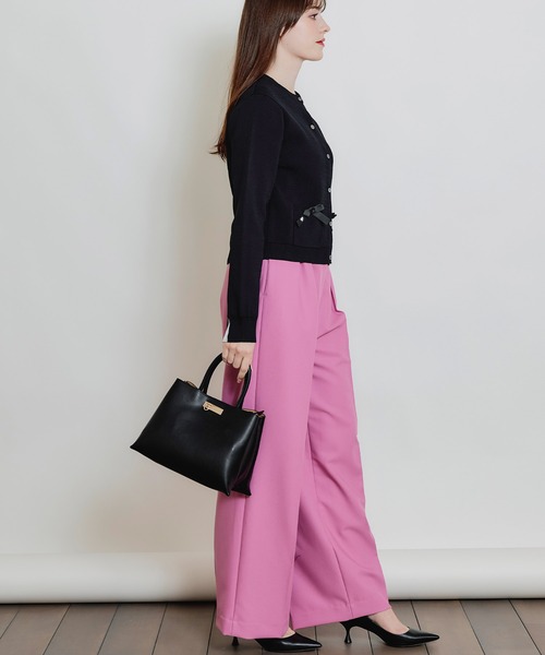 PICCIN（ピッチン）の「ポケットリボンカーディガン（カーディガン/ボレロ・レディース・ブラック/オフホワイト・M）」の19枚目の写真