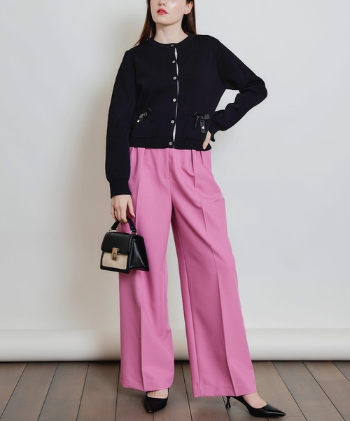 PICCIN（ピッチン）の「ポケットリボンカーディガン（カーディガン/ボレロ・レディース・ブラック/オフホワイト・M）」の18枚目の写真