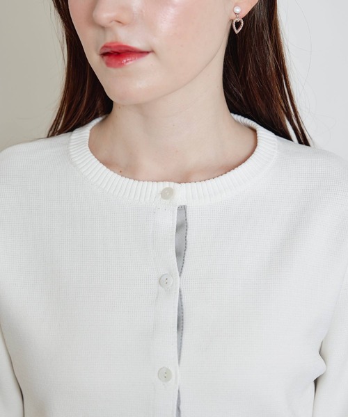 PICCIN（ピッチン）の「ポケットリボンカーディガン（カーディガン/ボレロ・レディース・ブラック/オフホワイト・M）」の21枚目の写真