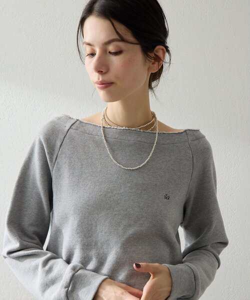 Whim Gazette（ウィムガゼット）の「オフショル刺繍プルオーバー（スウェット・レディース・アイボリー/チャコールグレー/グレー/ベージュ・FREE）」の12枚目の写真