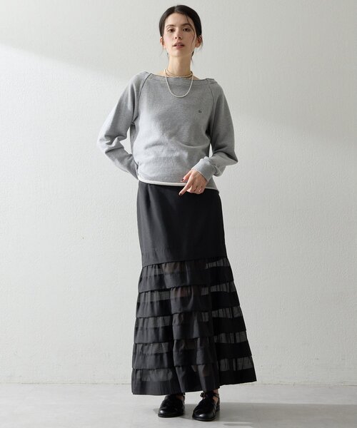 Whim Gazette（ウィムガゼット）の「オフショル刺繍プルオーバー（スウェット・レディース・アイボリー/チャコールグレー/グレー/ベージュ・FREE）」の13枚目の写真