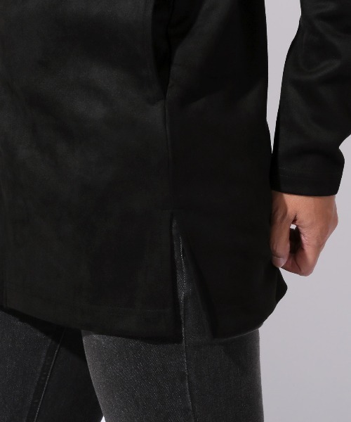 LUXSTYLE(ラグスタイル)の「ポリスエードロングコーディガン(カーディガン/ボレロ・メンズ・ブラック/チャコール・M/L)」の11枚目の写真