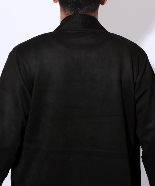 LUXSTYLE(ラグスタイル)の「ポリスエードロングコーディガン(カーディガン/ボレロ・メンズ・ブラック/チャコール・M/L)」の12枚目の写真