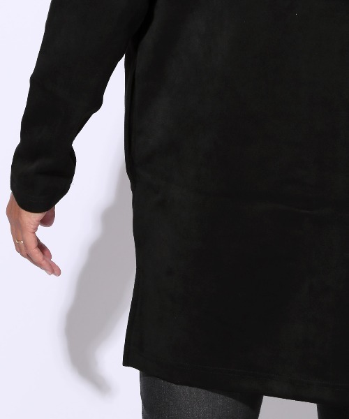 LUXSTYLE(ラグスタイル)の「ポリスエードロングコーディガン(カーディガン/ボレロ・メンズ・ブラック/チャコール・M/L)」の13枚目の写真