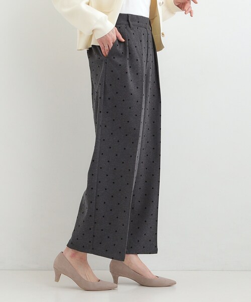 SHOO・LA・RUE(シューラルー)の「【S-LL】きれい見えも叶う フロッキードットワイドパンツ(その他パンツ・レディース・アイボリー系5/チャコール/アイボリー・01/04/03/02)」の13枚目の写真