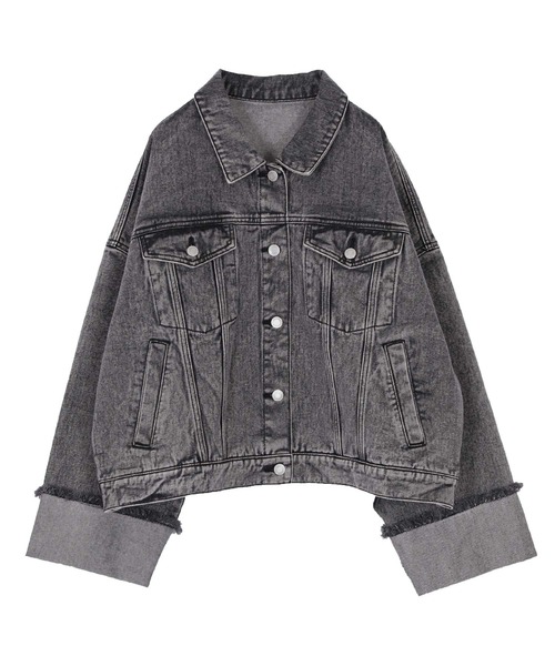 titivate（ティティベイト）の「袖ロールアップデニムジャケット（デニムジャケット・レディース・インディゴブルー/ライトブルー/ブラック・M）」の17枚目の写真