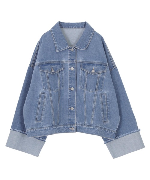 titivate（ティティベイト）の「袖ロールアップデニムジャケット（デニムジャケット・レディース・インディゴブルー/ライトブルー/ブラック・M）」の18枚目の写真