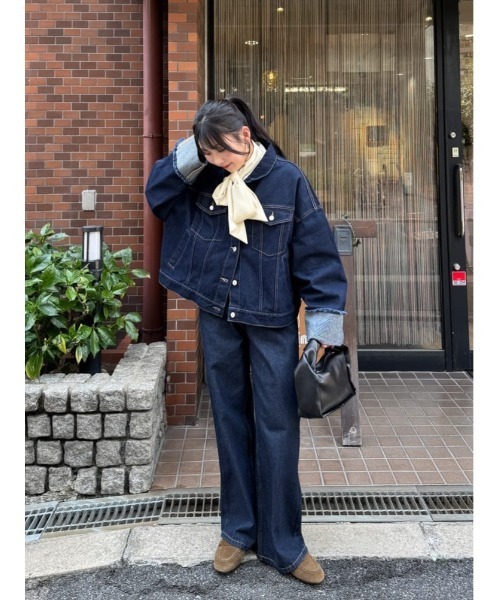 titivate（ティティベイト）の「袖ロールアップデニムジャケット（デニムジャケット・レディース・インディゴブルー/ライトブルー/ブラック・M）」の21枚目の写真