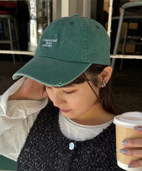 CIAOPANIC TYPY（チャオパニックティピー）の「ピグメント刺繍キャップ（キャップ・レディース・ベージュ/チャコールグレー/ブラウン/イエロー/ブルー/グリーン・ONE SIZE）」の4枚目の写真