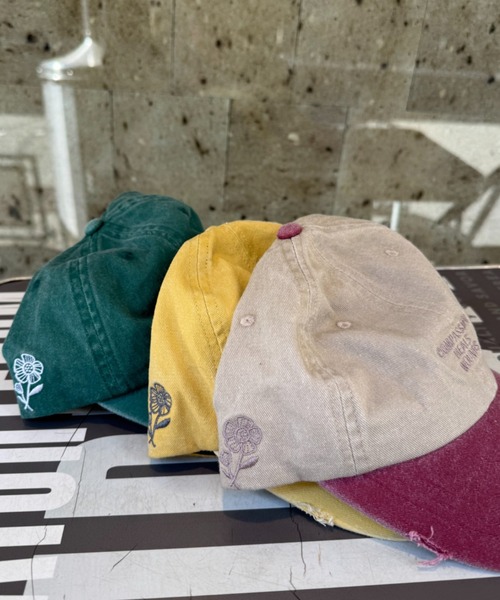 CIAOPANIC TYPY（チャオパニックティピー）の「ピグメント刺繍キャップ（キャップ・レディース・ベージュ/チャコールグレー/ブラウン/イエロー/ブルー/グリーン・ONE SIZE）」の12枚目の写真