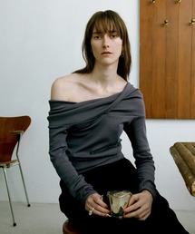 ADAM ET ROPE' | 【EMOELLE】スビンコットンオフショルトップス(Tシャツ/カットソー)