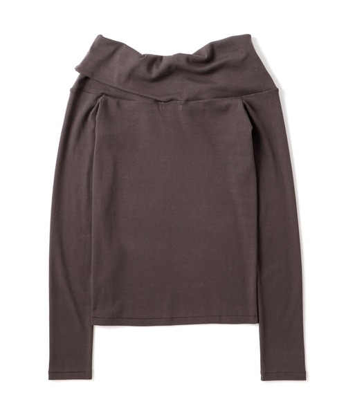 ADAM ET ROPE'（アダムエロペ）の「【EMOELLE】スビンコットンオフショルトップス（Tシャツ/カットソー・レディース・グレー/ブラウン・FREE）」の15枚目の写真