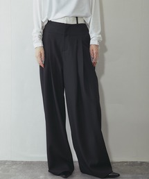 ANOTHER S | 【セットアップ対応】配色ベルトタック入りスラックス(スーツパンツ)