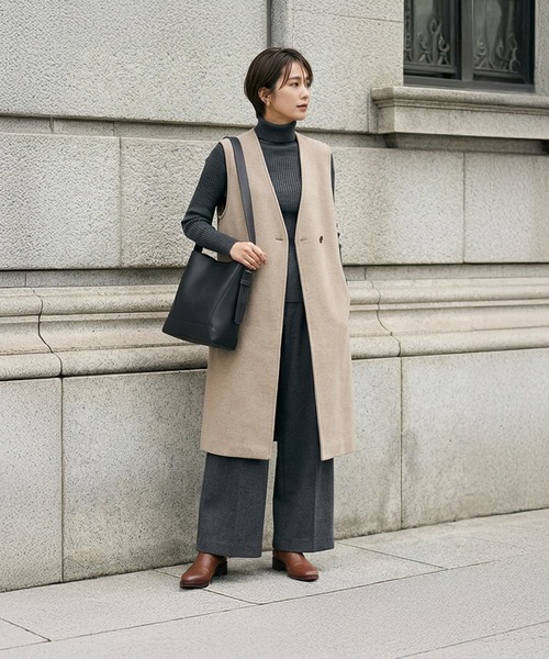 STYLE DELI（スタイルデリ）の「【DELI by】カーブフォルムリアルレザーショルダーバッグ（ショルダーバッグ・レディース・ライトブラウン/ブラック/ブラウン/ベージュ・FREE）」の10枚目の写真