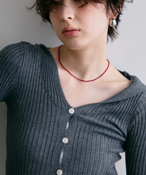 Trish（トリッシュ）の「キラキラミニビーズネックレス（ネックレス・レディース・レッド/ブラック・FREE）」の3枚目の写真