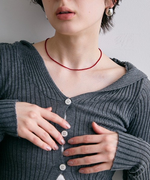 Trish（トリッシュ）の「キラキラミニビーズネックレス（ネックレス・レディース・レッド/ブラック・FREE）」の4枚目の写真