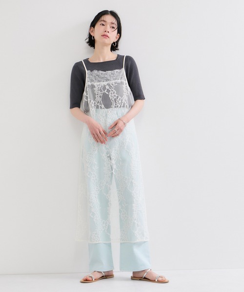 le cercle ADAM ET ROPE'(ルセルクルアダムエロペ)の「製品染めストレートパンツ/S.Mサイズ展開/伸縮性あり/洗濯機使用可能(デニムパンツ・レディース・サックスブルー/ピンク系その他2・M/S)」の8枚目の写真