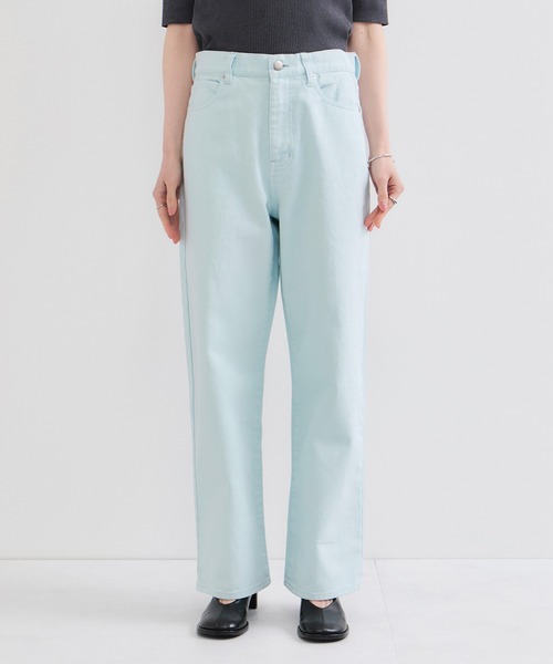 le cercle ADAM ET ROPE'(ルセルクルアダムエロペ)の「製品染めストレートパンツ/S.Mサイズ展開/伸縮性あり/洗濯機使用可能(デニムパンツ・レディース・サックスブルー/ピンク系その他2・M/S)」の11枚目の写真