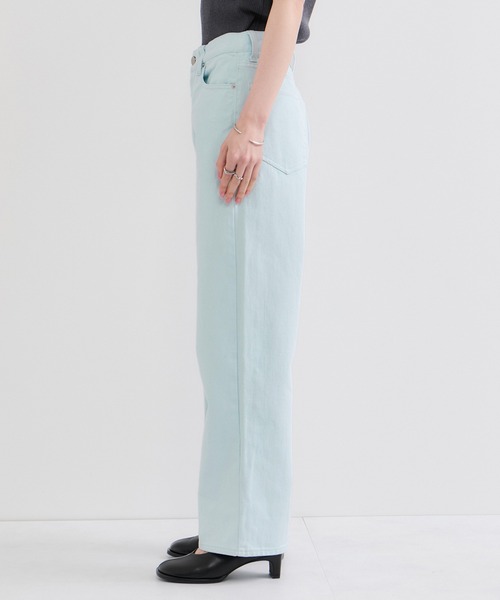 le cercle ADAM ET ROPE'(ルセルクルアダムエロペ)の「製品染めストレートパンツ/S.Mサイズ展開/伸縮性あり/洗濯機使用可能(デニムパンツ・レディース・サックスブルー/ピンク系その他2・M/S)」の12枚目の写真