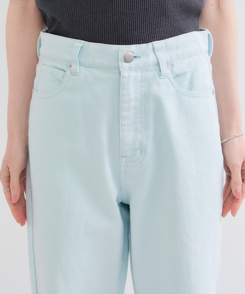 le cercle ADAM ET ROPE'(ルセルクルアダムエロペ)の「製品染めストレートパンツ/S.Mサイズ展開/伸縮性あり/洗濯機使用可能(デニムパンツ・レディース・サックスブルー/ピンク系その他2・M/S)」の14枚目の写真