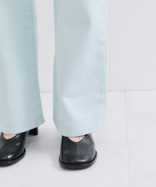 le cercle ADAM ET ROPE'(ルセルクルアダムエロペ)の「製品染めストレートパンツ/S.Mサイズ展開/伸縮性あり/洗濯機使用可能(デニムパンツ・レディース・サックスブルー/ピンク系その他2・M/S)」の17枚目の写真