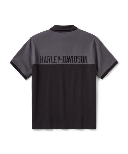 Harley-Davidson(ハーレーダビッドソン)の「H-D(R)エッセンシャル バー&シールド カラーブロック ポロ(Tシャツ/カットソー・メンズ・ブラック系その他・SMALL/X-LARGE/LARGE/MEDIUM)」の2枚目の写真