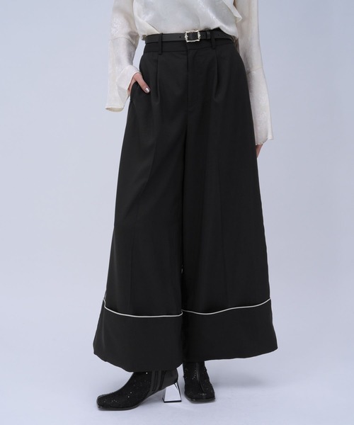 HARE（ハレ）の「パイピングワイドパンツ(HARE)（その他パンツ・レディース・ブラック/グレー・FREE）」の2枚目の写真