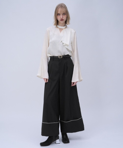 HARE（ハレ）の「パイピングワイドパンツ(HARE)（その他パンツ・レディース・ブラック/グレー・FREE）」の3枚目の写真