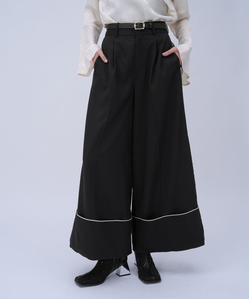 HARE（ハレ）の「パイピングワイドパンツ(HARE)（その他パンツ・レディース・ブラック/グレー・FREE）」の9枚目の写真