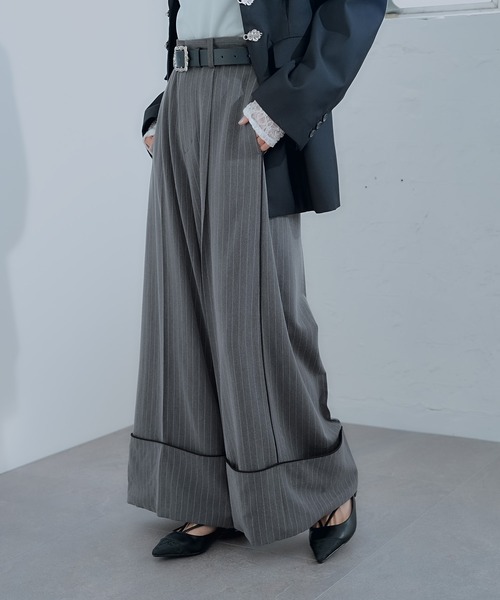 HARE（ハレ）の「パイピングワイドパンツ(HARE)（その他パンツ・レディース・ブラック/グレー・FREE）」の21枚目の写真