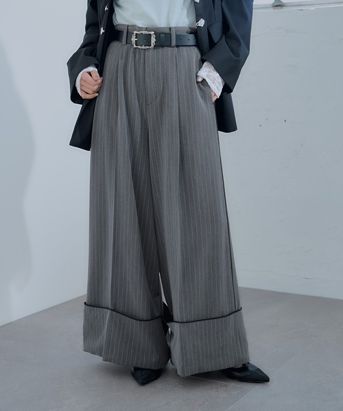 HARE（ハレ）の「パイピングワイドパンツ(HARE)（その他パンツ・レディース・ブラック/グレー・FREE）」の22枚目の写真