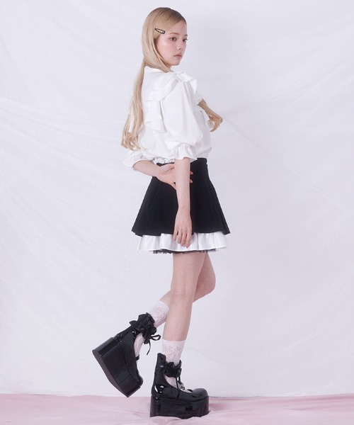 FickleBebe(フィクルベベ)の「リボンタイフリルブラウス(シャツ/ブラウス・レディース・ホワイト/ブラック/ブルーグレー・FREE)」の19枚目の写真