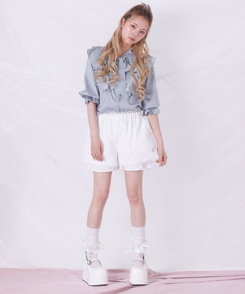 FickleBebe(フィクルベベ)の「リボンタイフリルブラウス(シャツ/ブラウス・レディース・ホワイト/ブラック/ブルーグレー・FREE)」の21枚目の写真