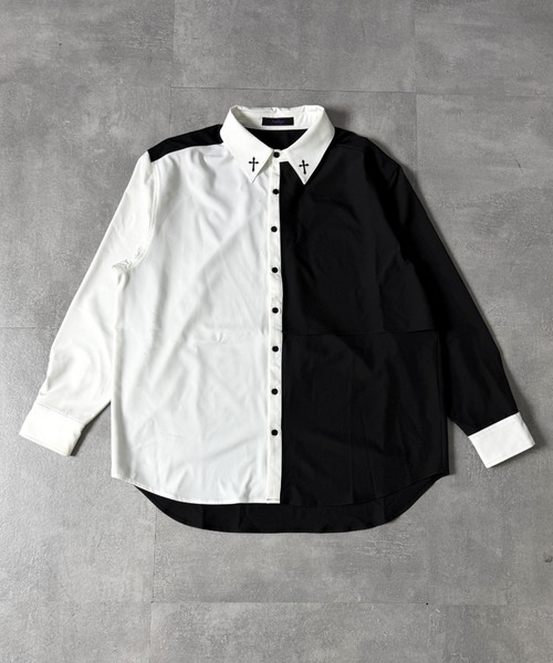 Amilige（アミリージュ）の「コウモリハート刺繍リボンバイカラーシャツ（シャツ/ブラウス・レディース・ホワイト×ブラック/ホワイト・FREE）」の20枚目の写真