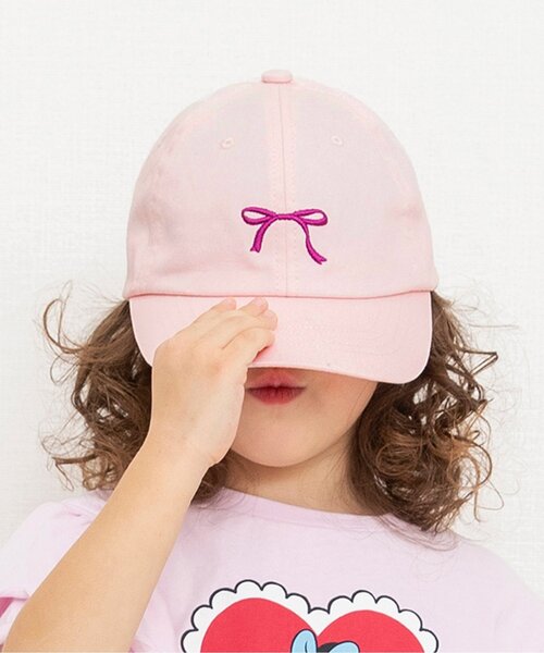 BREEZE（ブリーズ）の「【UVカット】リボン刺繍キャップ（キャップ・キッズ・ブルー/アイボリー/ピンク・50/54/58）」の3枚目の写真