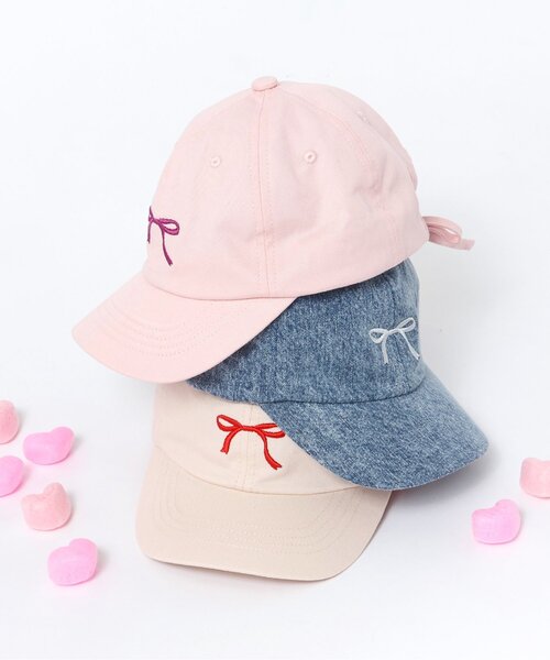 BREEZE（ブリーズ）の「【UVカット】リボン刺繍キャップ（キャップ・キッズ・ブルー/アイボリー/ピンク・50/54/58）」の8枚目の写真
