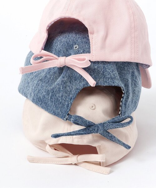 BREEZE（ブリーズ）の「【UVカット】リボン刺繍キャップ（キャップ・キッズ・ブルー/アイボリー/ピンク・50/54/58）」の9枚目の写真