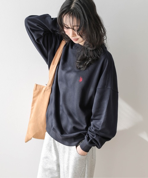 La-gemme(ラジェム)の「U.S. POLO ASSN. ワンポイント刺繍スウェット(スウェット・レディース・杢グレー/ブラック/ベージュ/ネイビー/チャコール/ホワイト・フリー)」の6枚目の写真