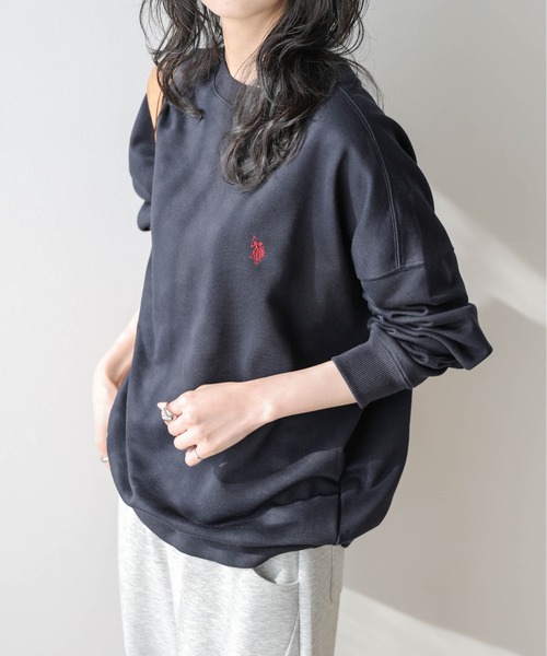 La-gemme(ラジェム)の「U.S. POLO ASSN. ワンポイント刺繍スウェット(スウェット・レディース・杢グレー/ブラック/ベージュ/ネイビー/チャコール/ホワイト・フリー)」の7枚目の写真