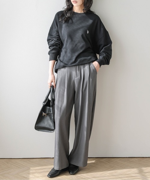 La-gemme(ラジェム)の「U.S. POLO ASSN. ワンポイント刺繍スウェット(スウェット・レディース・杢グレー/ブラック/ベージュ/ネイビー/チャコール/ホワイト・フリー)」の10枚目の写真