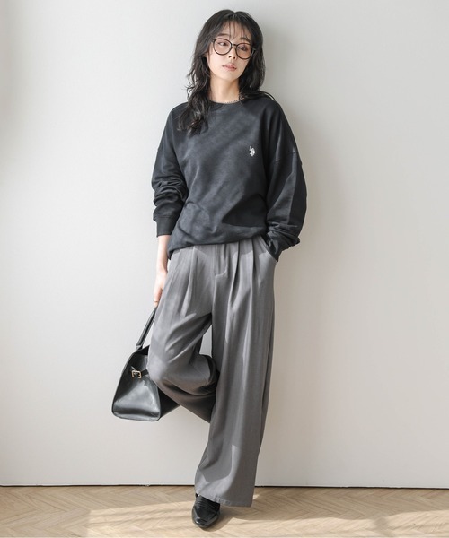 La-gemme(ラジェム)の「U.S. POLO ASSN. ワンポイント刺繍スウェット(スウェット・レディース・杢グレー/ブラック/ベージュ/ネイビー/チャコール/ホワイト・フリー)」の11枚目の写真