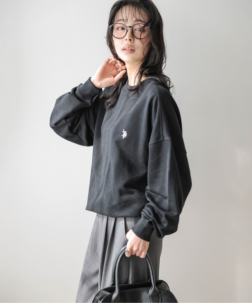 La-gemme(ラジェム)の「U.S. POLO ASSN. ワンポイント刺繍スウェット(スウェット・レディース・杢グレー/ブラック/ベージュ/ネイビー/チャコール/ホワイト・フリー)」の9枚目の写真